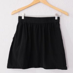 Black vintage silk mini skirt with pockets!